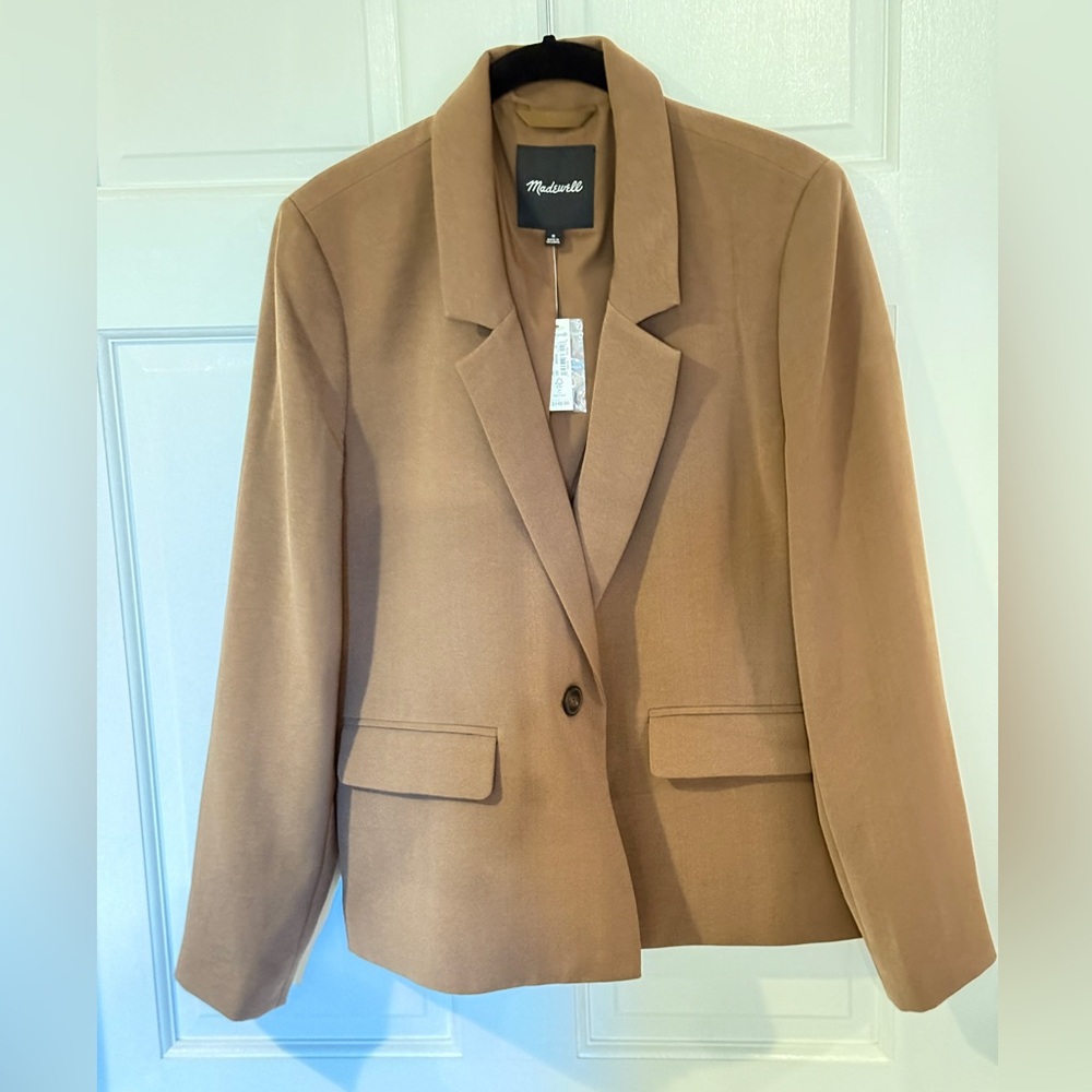 NWT Madewell Classic Brown Dorset Crop Blazer M